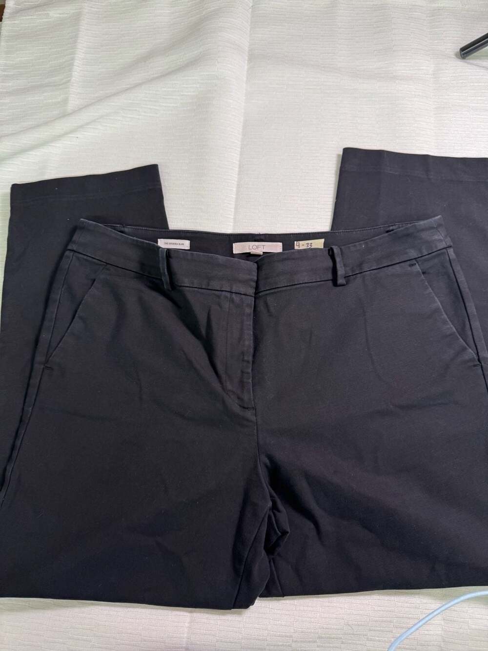 LOFT The Riviera Slim Pants Black Size 14